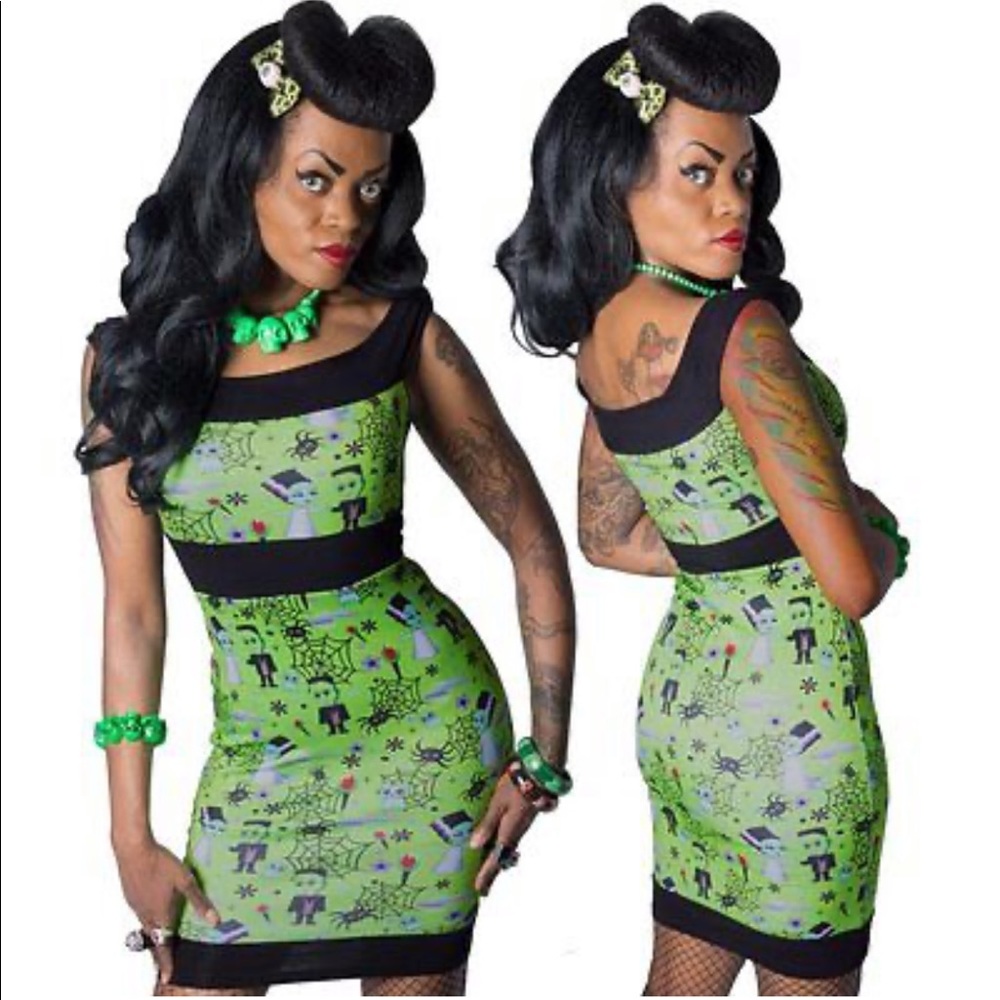Kreepsville Halloween Frankenkuties Bodycon Dress